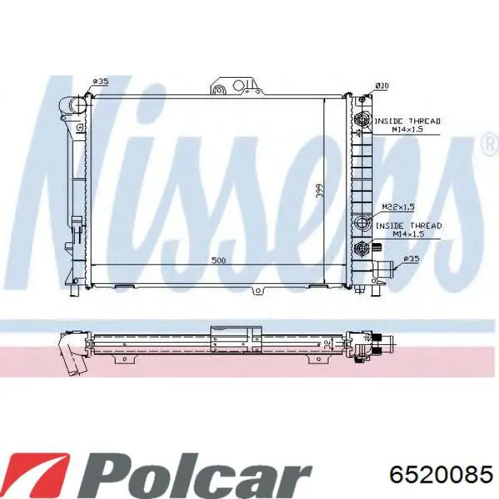 Радіатор основний Polcar 6520085 ціна, від 113.30 USD