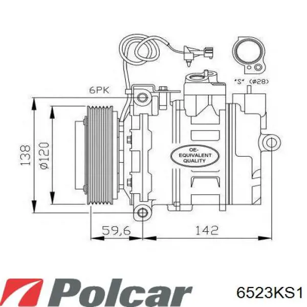Купити 6523KS1 Polcar Компресор кліматичної установки