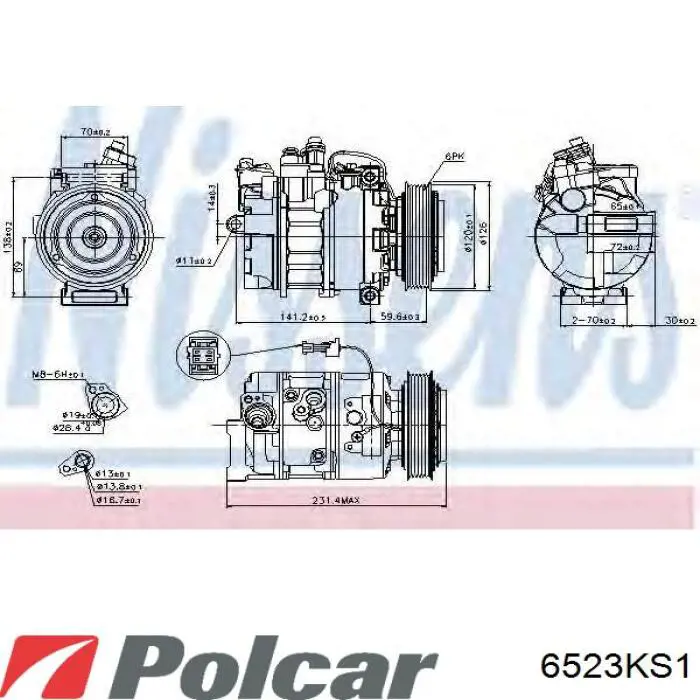Компресор системи кондиціювання Polcar 6523KS1 ціна, від 172.40 USD