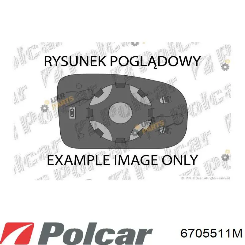 Ліве бокове дзеркало 6705511M Polcar