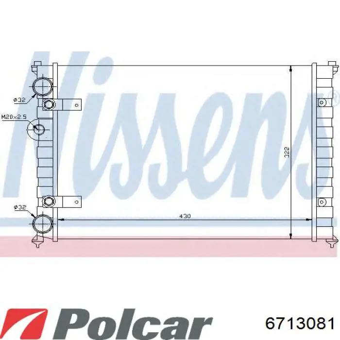 Купити 6713081 Polcar Радіатор двигуна