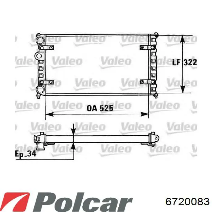 Радіатор основний Polcar 6720083 ціна, від 39.97 USD
