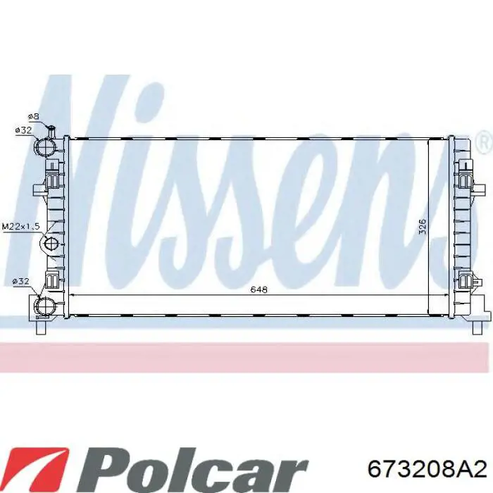 Радіатор основний Polcar 673208A2 ціна, від 38.51 USD