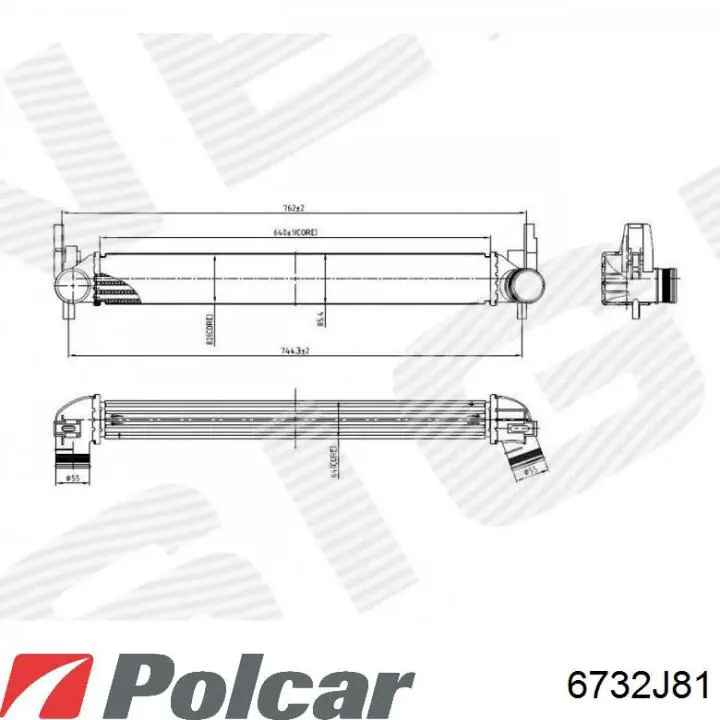 Система охолодження наддувочного повітря Polcar 6732J81 ціна, від 56.52 USD