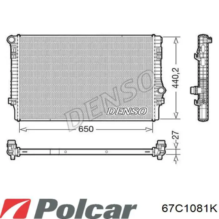 67C1081K Polcar Радіатор охолодження двигуна