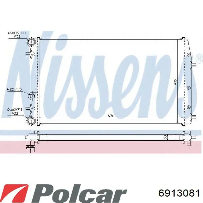 Радіатор основний Polcar 6913081 ціна, від 43.21 USD