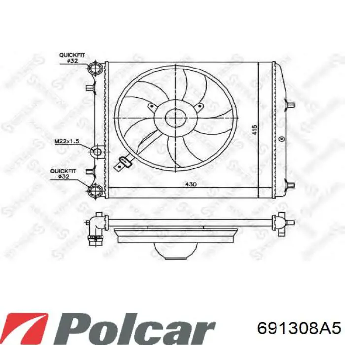 691308A5 Polcar радіатор охолодження двигуна