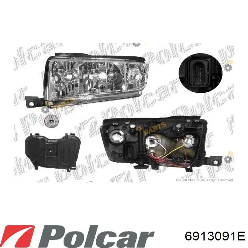 6913091E Polcar Фара дальнього світла в зборі