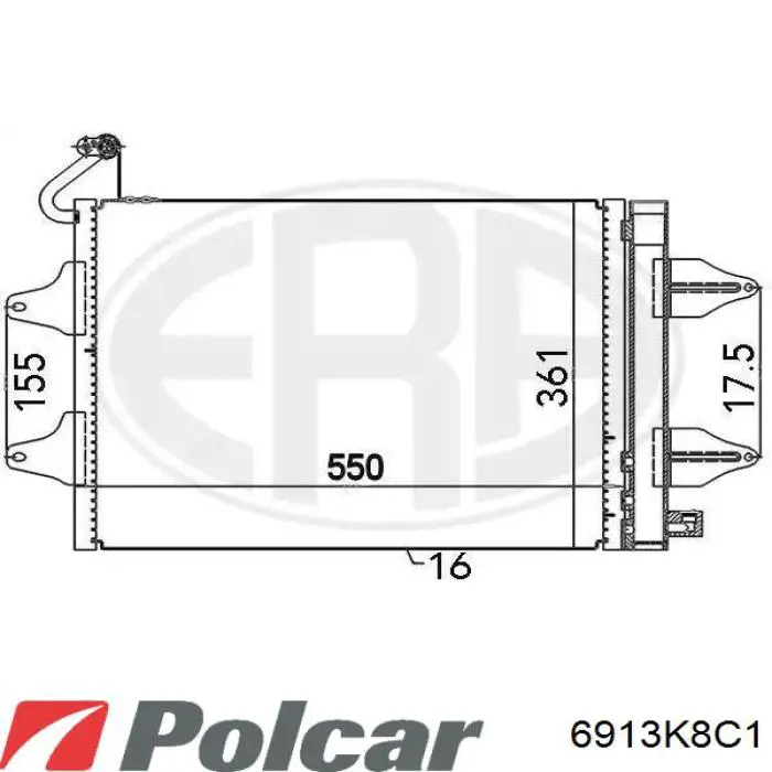 Купити 6913K8C1 Polcar Радіатор системи охолодження кондиціонера