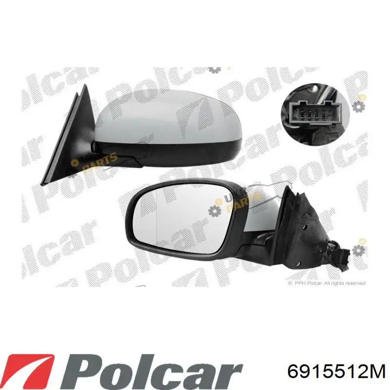 Ліве бокове дзеркало 6915512M Polcar
