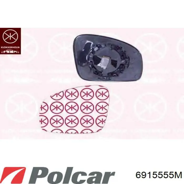 Дзеркальний елемент дзеркала заднього виду, правого 6915555M Polcar