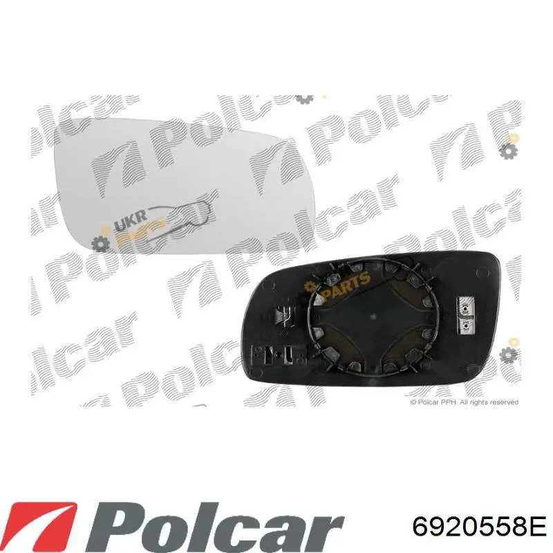 Купити 6920558E Polcar Скло дзеркала заднього виду, правого