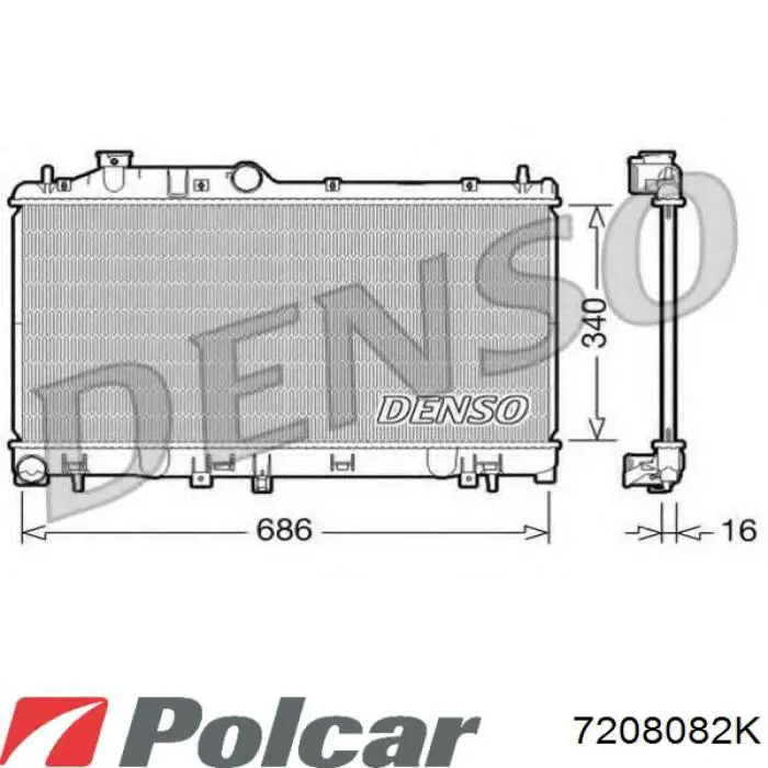7208082K Polcar Радіатор охолодження двигуна