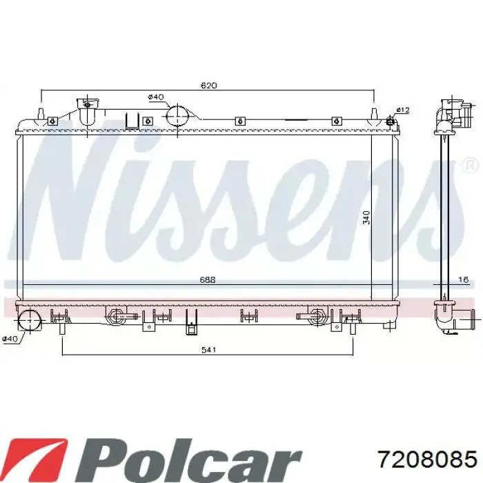 Радіатор основний Polcar 7208085 ціна, від 79.48 USD