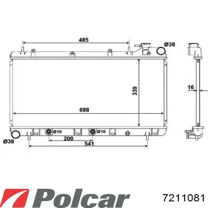 7211081 Polcar радіатор охолодження двигуна