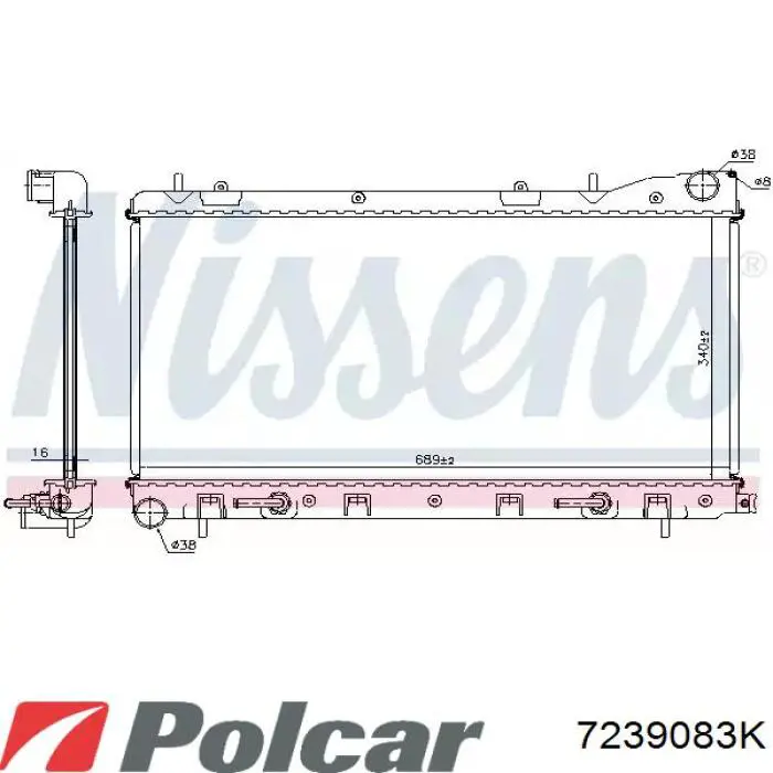 Радіатор охолодження двигуна 7239083K Polcar