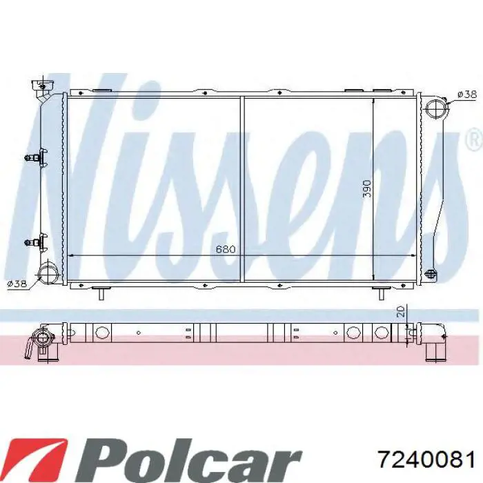 Купити 7240081 Polcar Радіатор двигуна