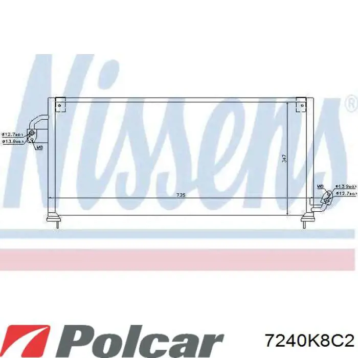 Конденсатор кондиціонера Polcar 7240K8C2 ціна, від 74.59 USD