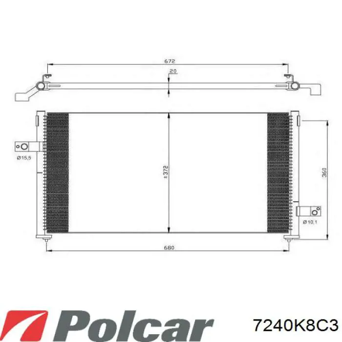 7240K8C3 Polcar радіатор кондиціонера
