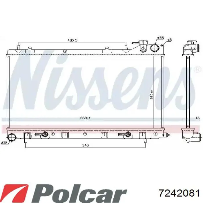 Купити 7242081 Polcar Радіатор двигуна
