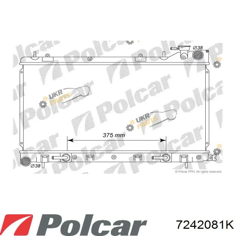 Купити 7242081K Polcar Радіатор двигуна