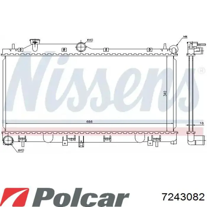 Радіатор основний Polcar 7243082 ціна, від 75.93 USD