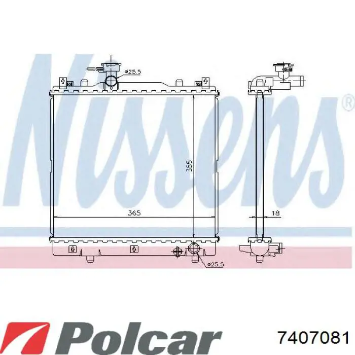 7407081 Polcar Радіатор охолодження двигуна