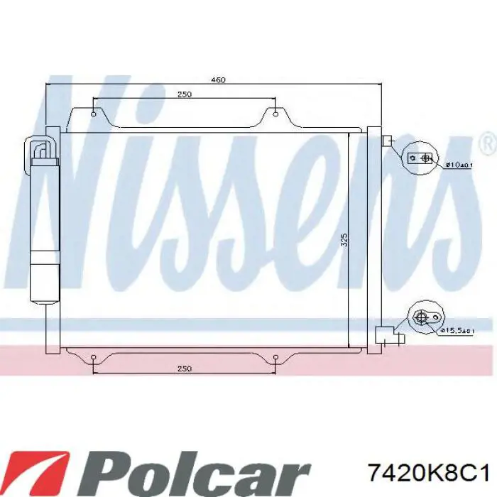 Конденсатор кондиціонера Polcar 7420K8C1 ціна, від 74.80 USD