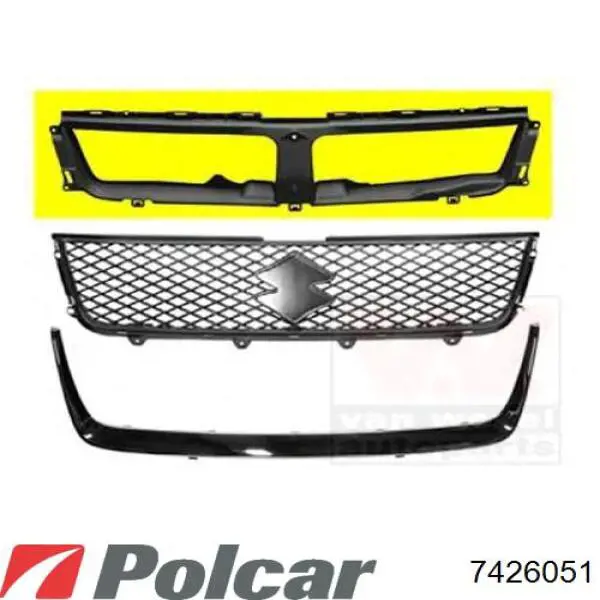 Молдинг решітки радіатора, нижній 7426051 Polcar
