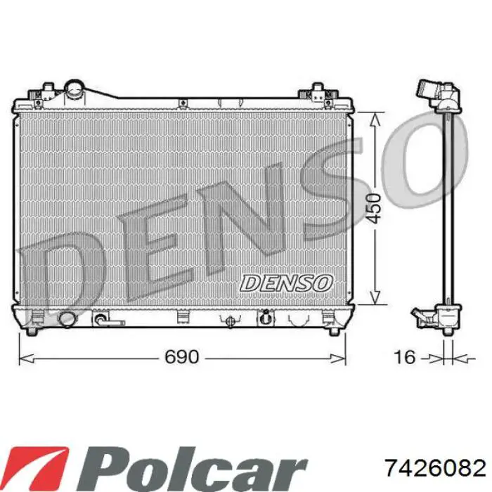7426082 Polcar Радіатор охолодження двигуна