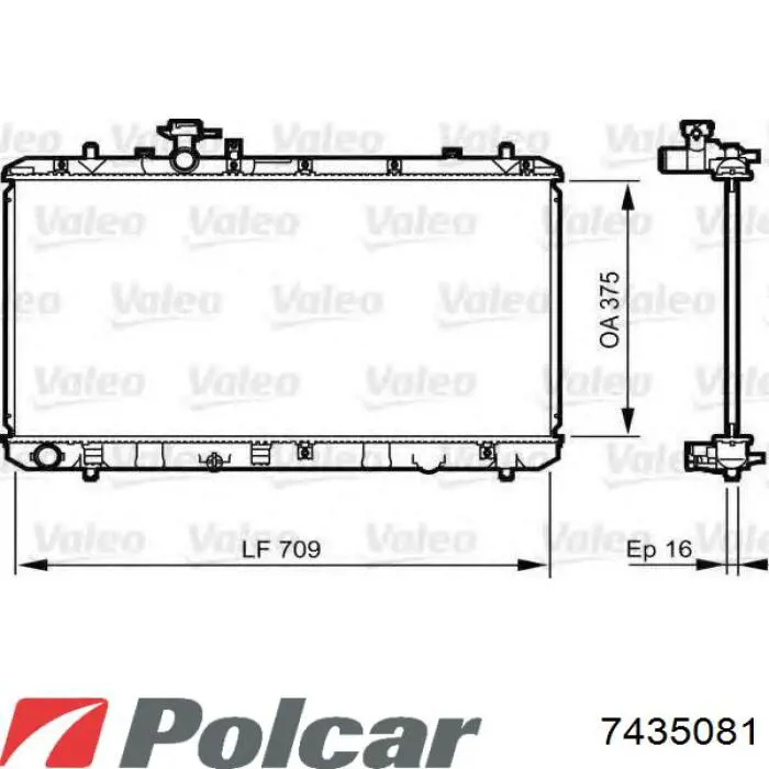 Купити 7435081 Polcar Радіатор двигуна