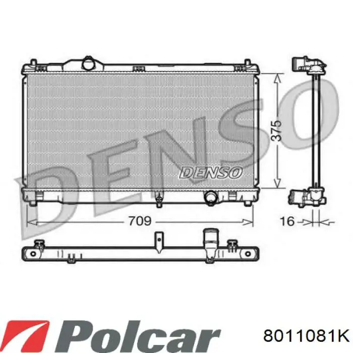 8011081K Polcar радіатор охолодження двигуна
