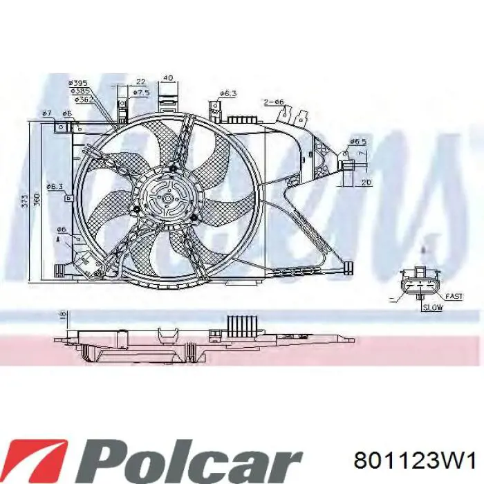 Двигун вентилятора системи охолодження 801123W1 Polcar