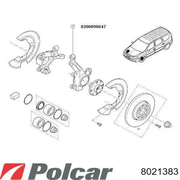 Важіль підвіски задній правий Polcar 8021383 ціна, від 125.31 USD
