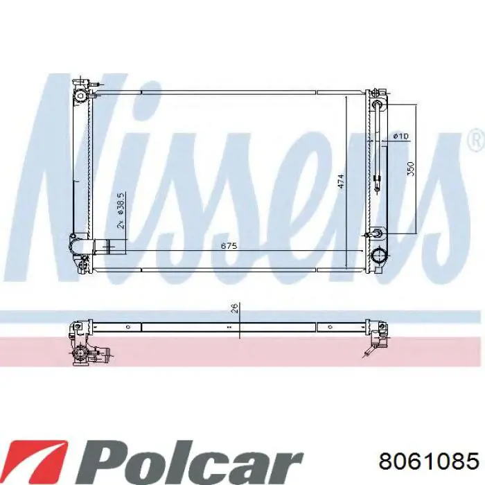 8061085 Polcar Радіатор охолодження двигуна