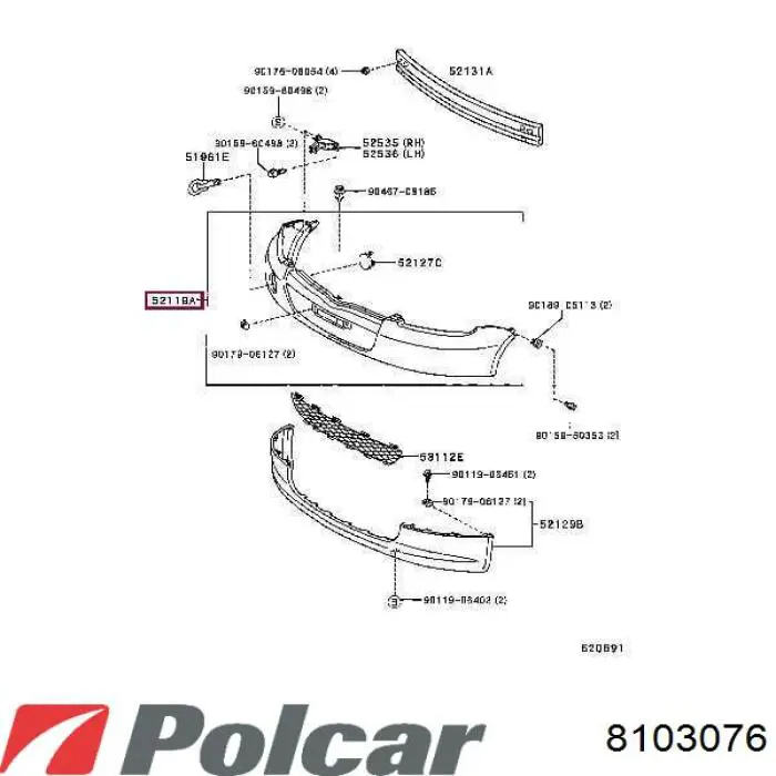 Купити 8103076 Polcar Бампер передній, нижня частина