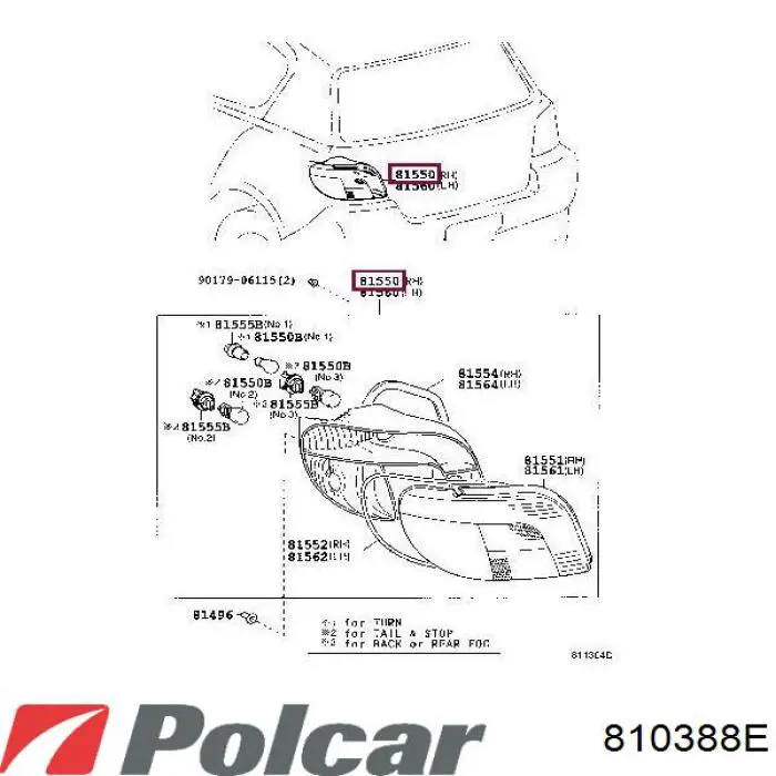Задня права фара 810388E Polcar