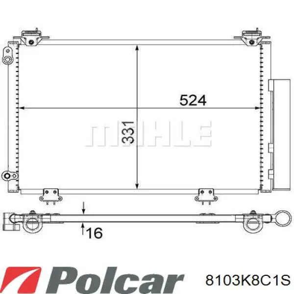 Купити 8103K8C1S Polcar Радіатор системи охолодження кондиціонера