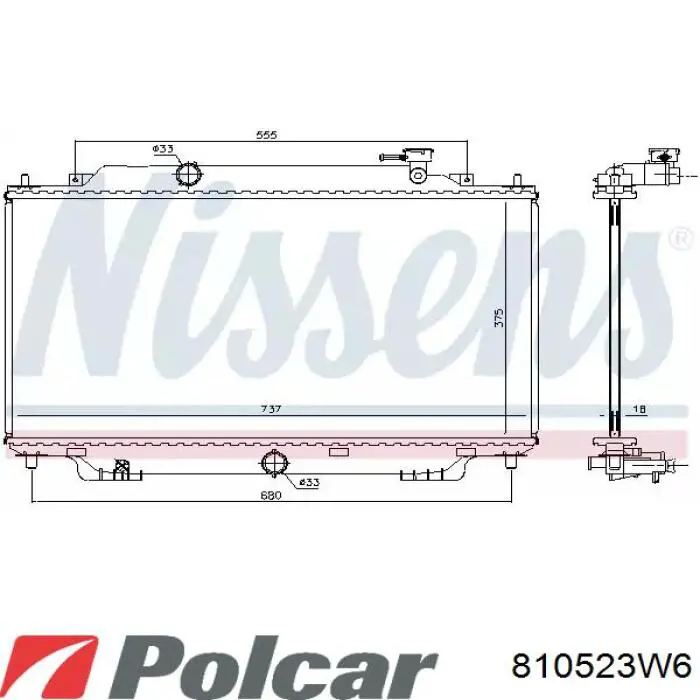 810523W6 Polcar Мотор вентилятора системи охолодження, лівий