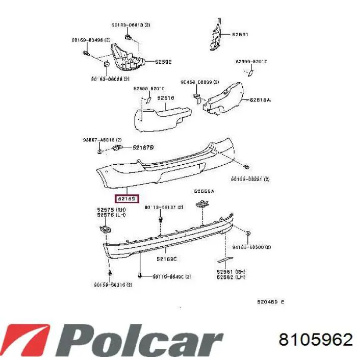 Бампер задній Polcar 810596