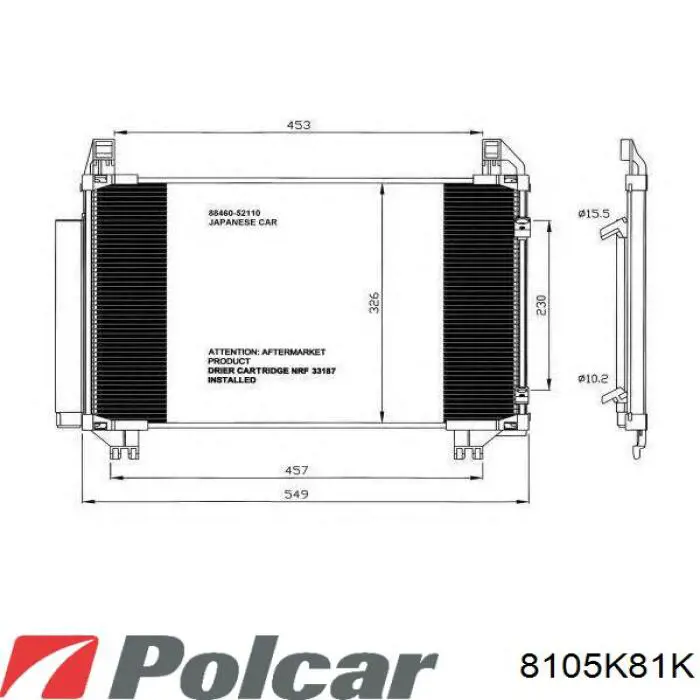 8105K81K Polcar радіатор кондиціонера