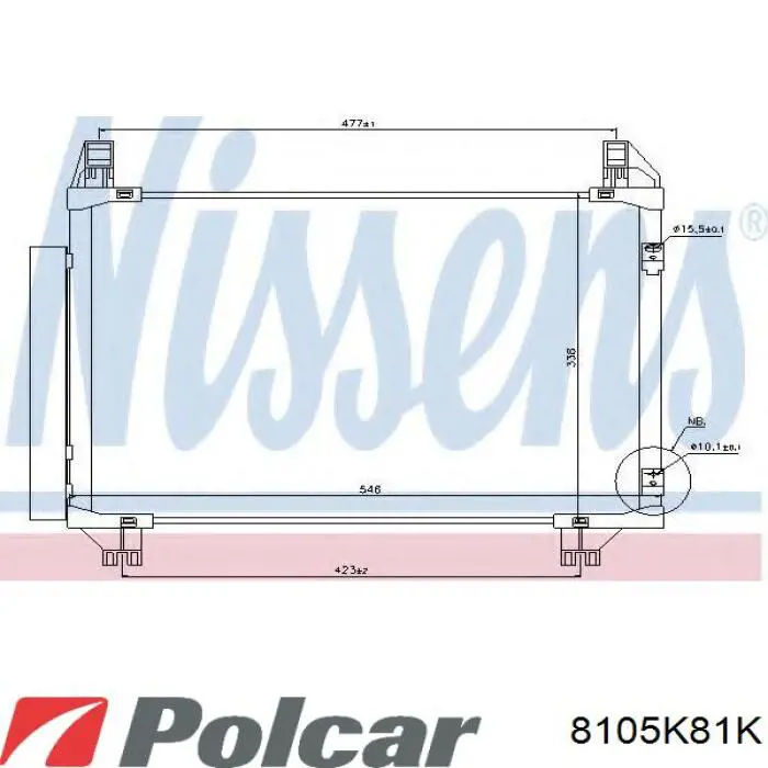 Радіатор кондиціонера 8105K81K Polcar