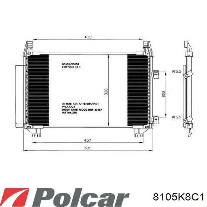 8105K8C1 Polcar радіатор кондиціонера