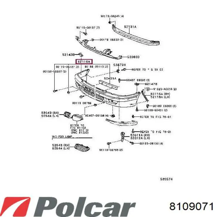 Бампер на авто Polcar 8109071 ціна, від 37.89 USD
