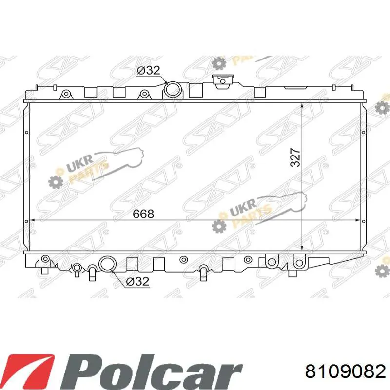 8109082 Polcar радіатор охолодження двигуна