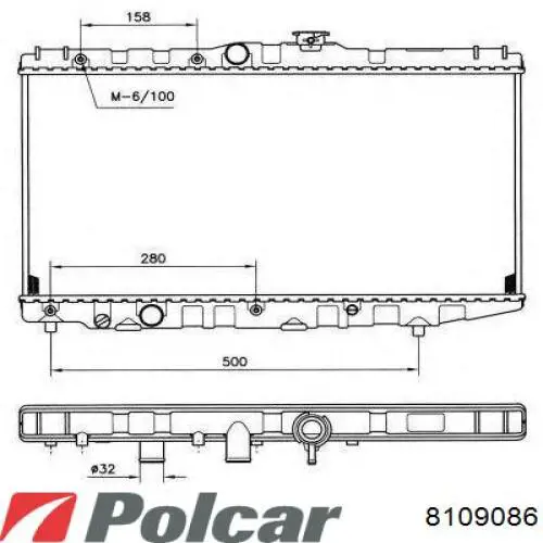 Радіатор основний Polcar 8109086 ціна, від 54.95 USD
