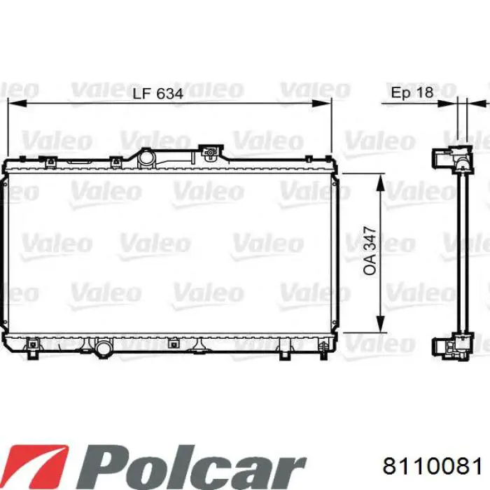 8110081 Polcar радіатор охолодження двигуна