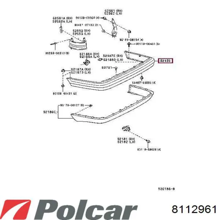 Кожух бампера заднього Toyota Corolla седан (E11) (1997 - 2001) ціна, від 23.97 USD