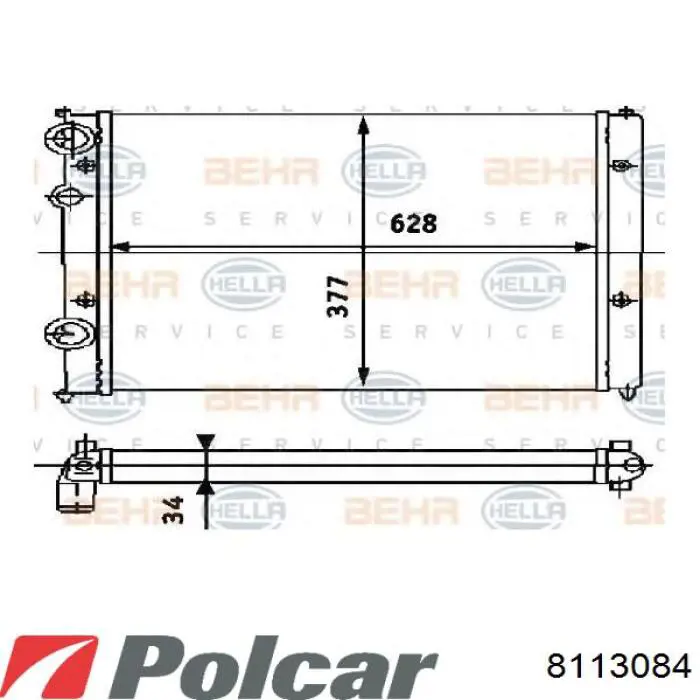 8113084 Polcar Радіатор охолодження двигуна