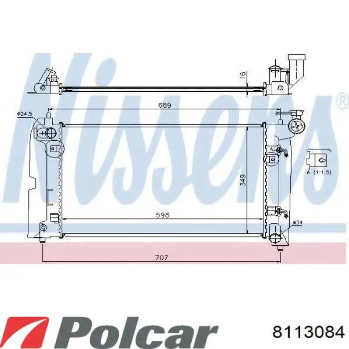 Радіатор основний Polcar 8113084 ціна, від 50.26 USD